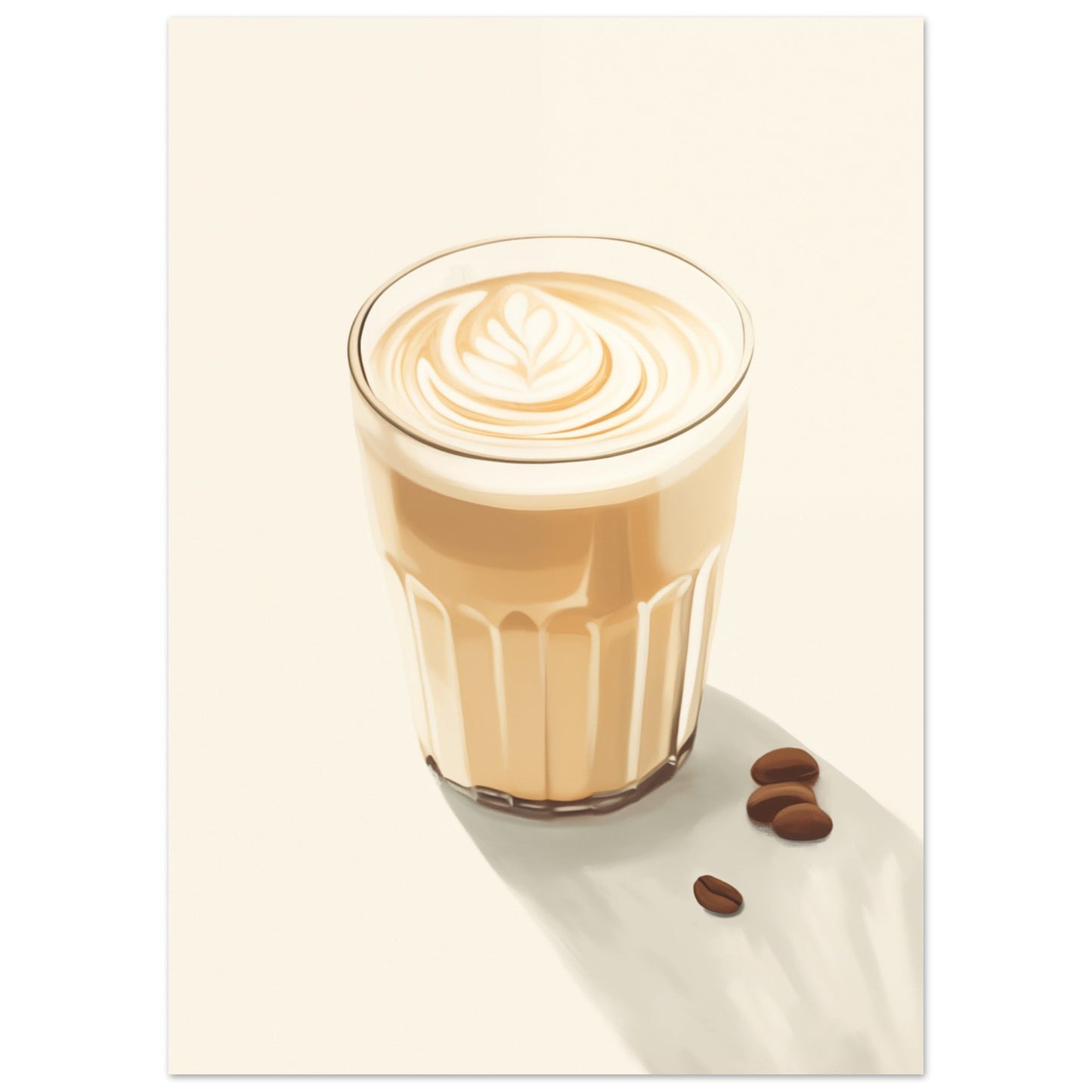 A Caffeine Couture latte with a white background, perfect for a poster or wall art.