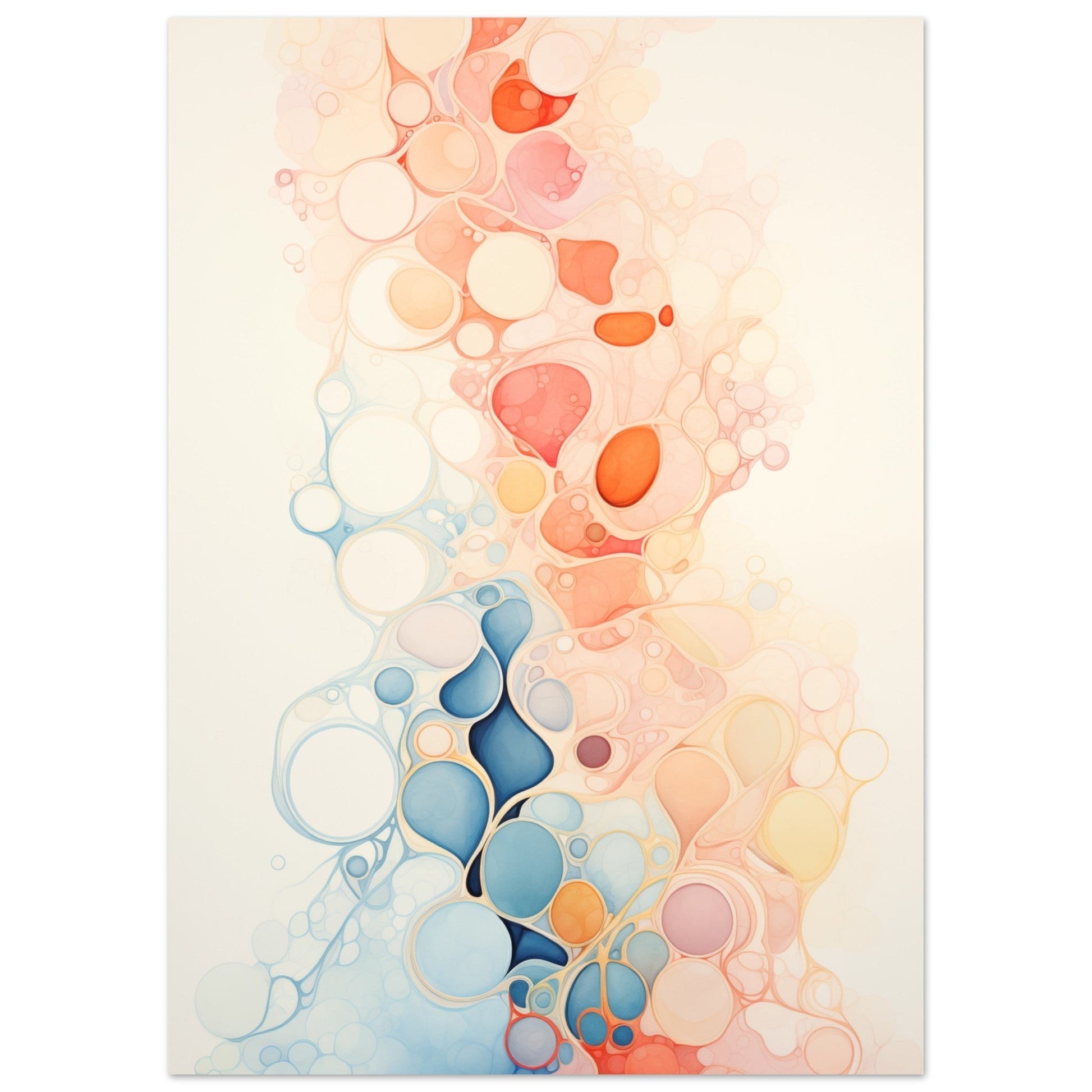 A watercolor painting of Ephemeral Forms on a white background, perfect as wall art to decorate your room with colorful vibes.