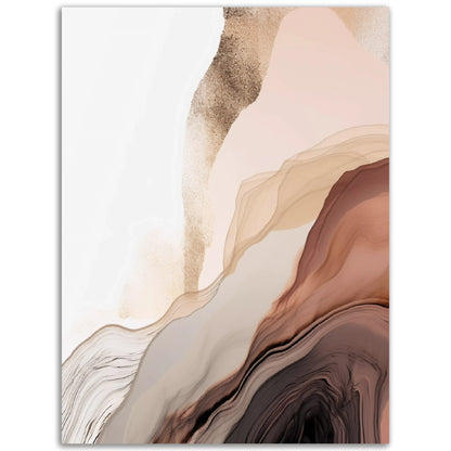 A Geological Pattern wall art with brown, beige and white colors.