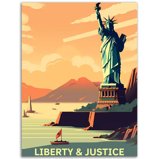 This Liberty & Justice wall art poster featuring a powerful message of liberty and justice is the perfect choice for adding a touch of inspirational decor to any room.