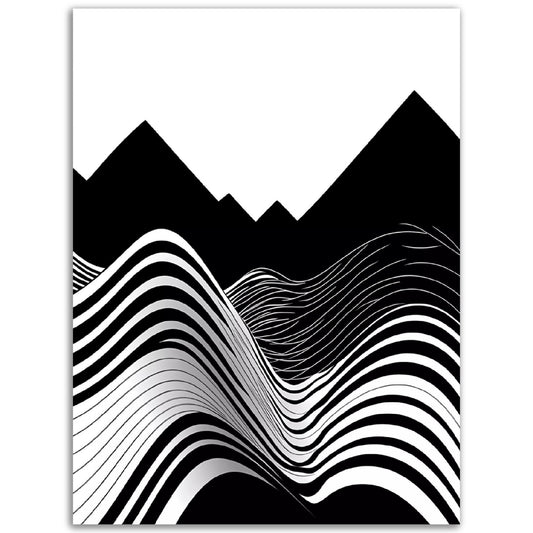 An Abstract Art painting of Mountainous Lines, perfect for adding a touch of elegance to any room or wall.