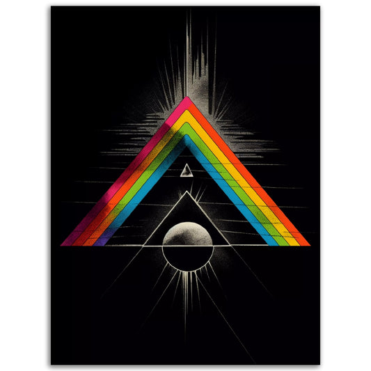 Pink Is The Rainbow Dark Side of the Moon poster wall art for colored wall decor in a room.