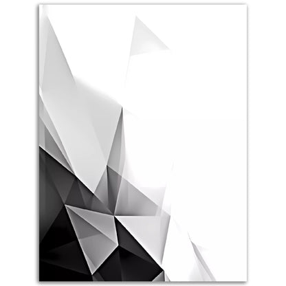 A black and white Abstract Art design on a white background, perfect for posters for room decor or high quality wall art, featuring the Polygonal Shades.