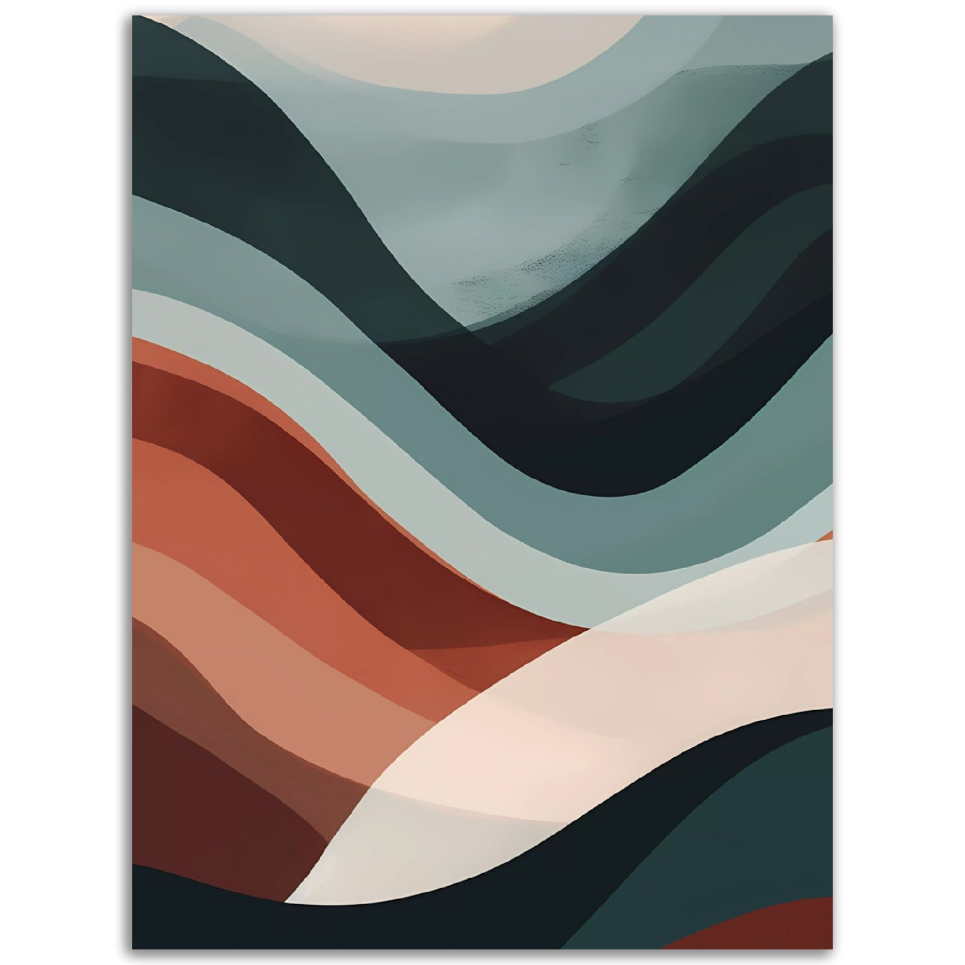 An Rolling Hills painting of waves on a black background, perfect for poster wall art in any room.