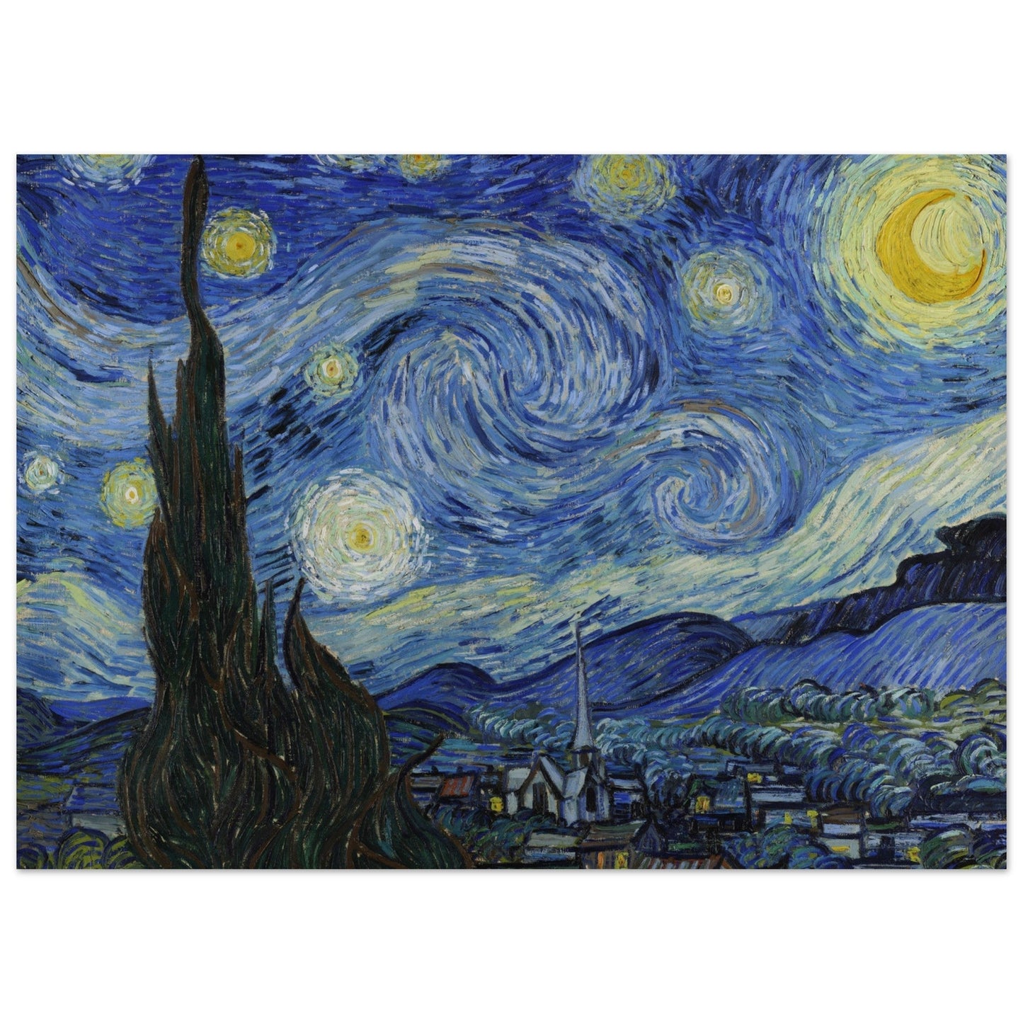 The Starry Night by Van Gogh is a stunning example of colored wall art. Its Pop Art hues and rich brushstrokes make it a perfect addition to any room. Whether you're looking for the Starry Night poster