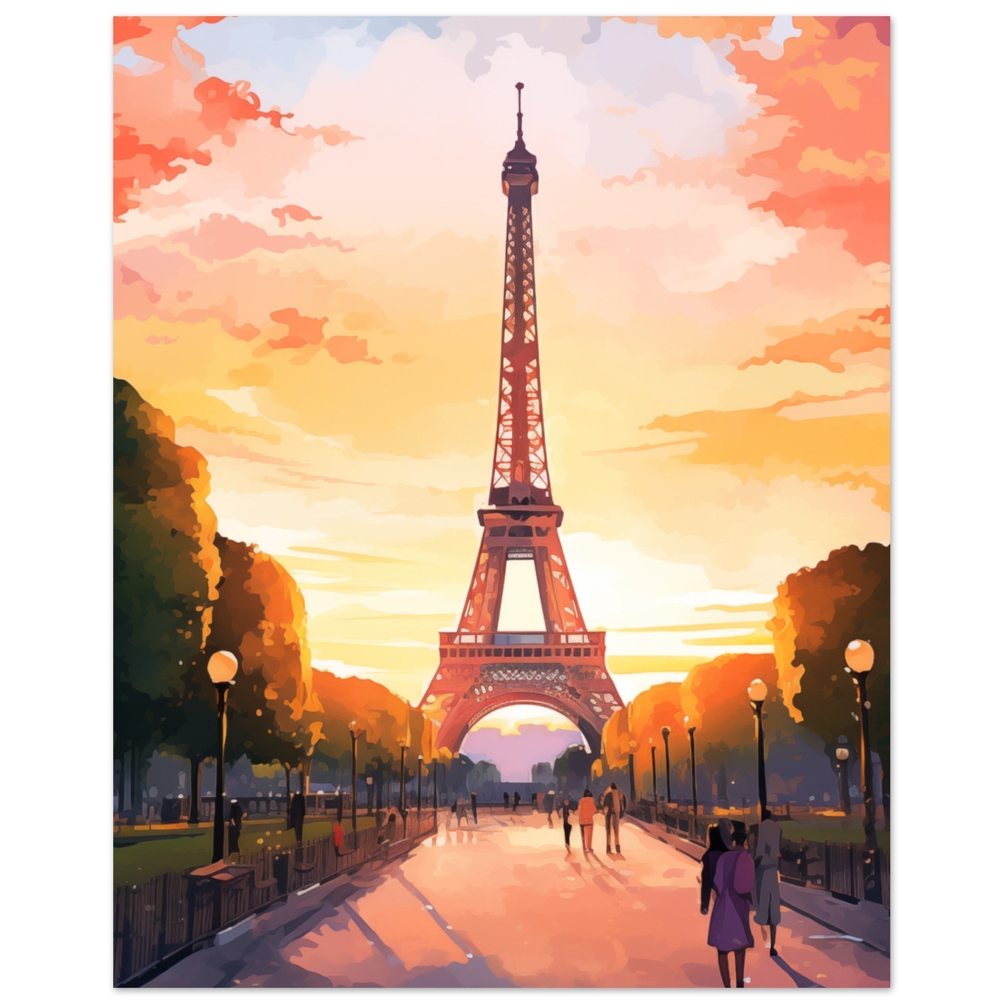 Paris Sunset II - Paint Nite Painting | Sunset canvas painting, Eiffel tower  painting, Simple canvas paintings