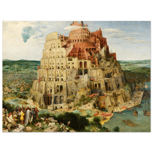 Experience the stunning Colored Wall Art masterpiece, The Great Tower of Babel by Bruegel, now available as High Quality Posters to adorn your room with artistic elegance.