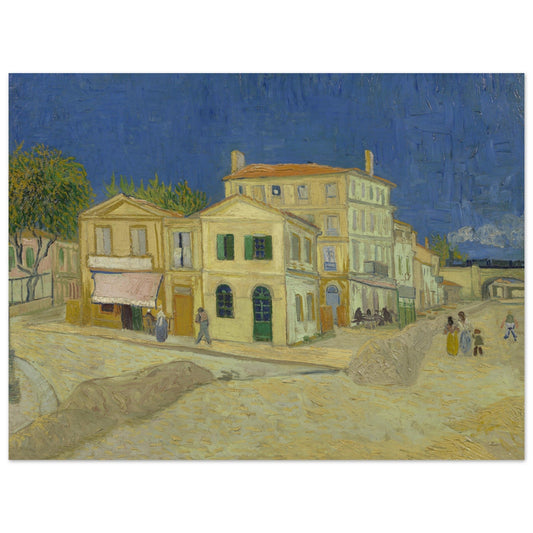A colorful street scene painting, perfect as The Yellow House or a poster for your room.