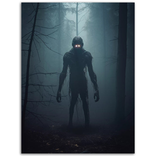 A creepy creature lurking in Though The Forest, ideal for posters for room décor or colored wall art.