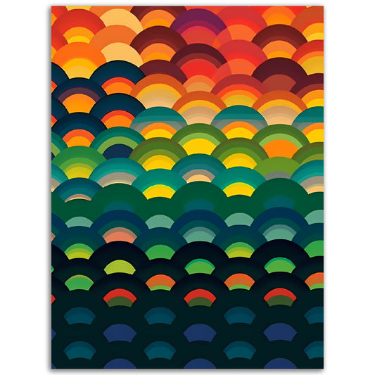 A high quality Vinyl Rainbow poster with colorful waves, perfect for room decor or as colored wall art.