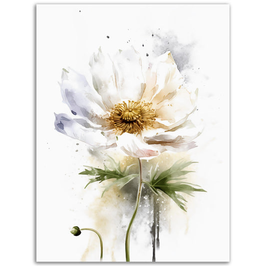 A Watercolor Blooming painting on a white background, perfect for colored wall art enthusiasts or those seeking high quality posters for their room.