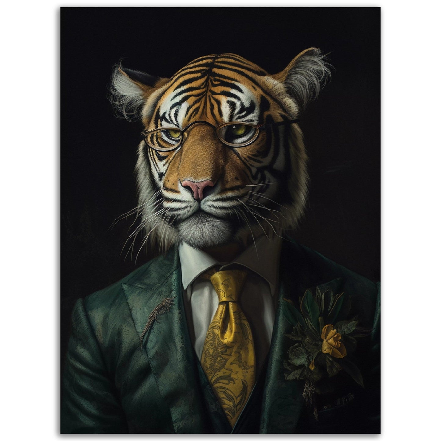 Well Dressed Tiger Poster Art Canvas Art Prints - 15x20 cm / 6x8″ Art Print | Minimalist, Pop Art | Poster Sumo Posters For Sale