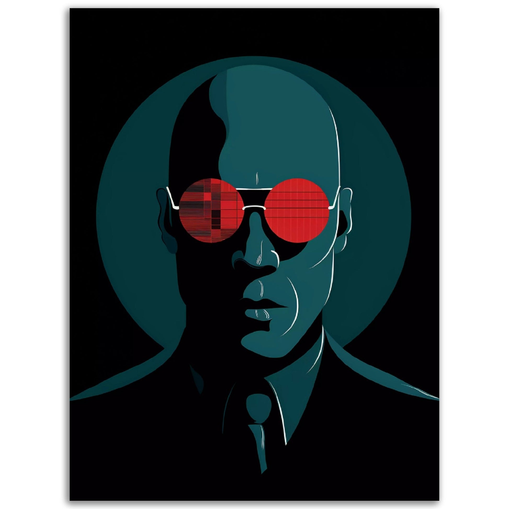 A high quality poster featuring "You Must Make A Choice" with a man wearing red sunglasses on a black background, perfect for room decor.